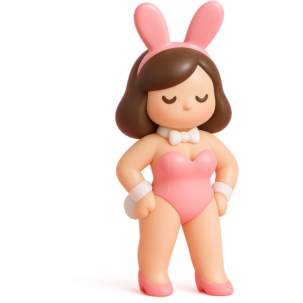 woman in pink PlayBoy Bunny costume, standing pose emoji