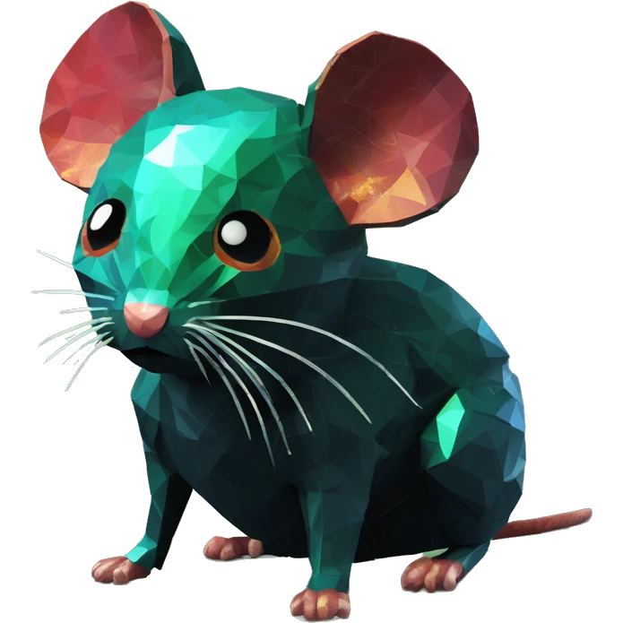 Black red gold green cyan rusty grunge effect scratched patina rat mouse puppy scorpion tail stinger gangsta gangster pixel 3d render low poly emoji