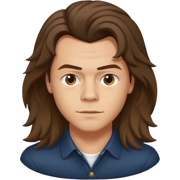 une personne qui ressemble a harry styles avec beaucoup de details, de 3 quart  dans un rond  emoji