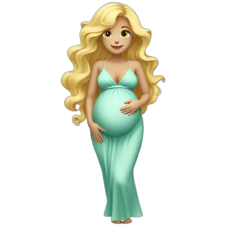 adorable pregnant blond full body women with beach-wave-hair emoji