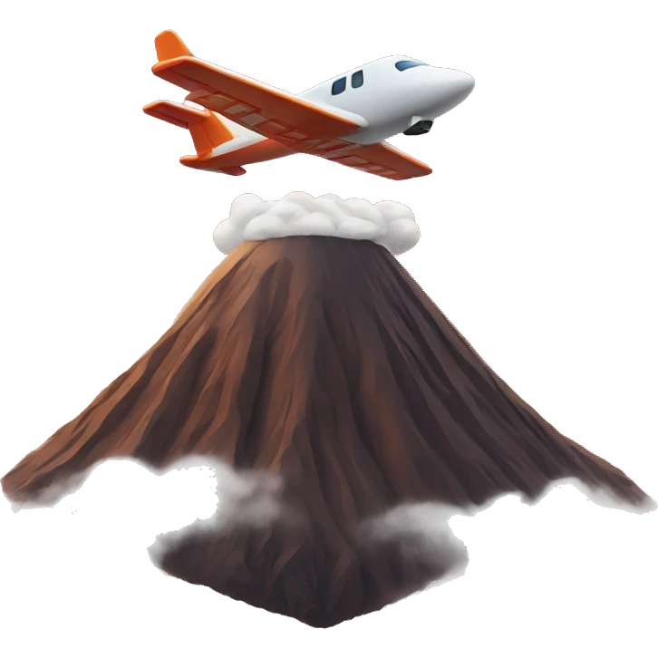 Flying over a volcano  emoji