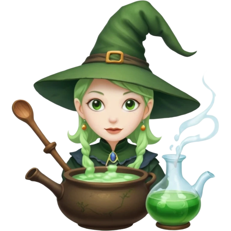 green witch cooking potion emoji