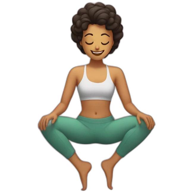 chica morena haciendo sirsasana emoji