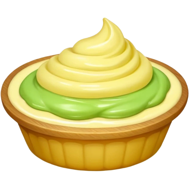 Erstelle eine Birne mit einem Stück geschmolzener Butter  emoji