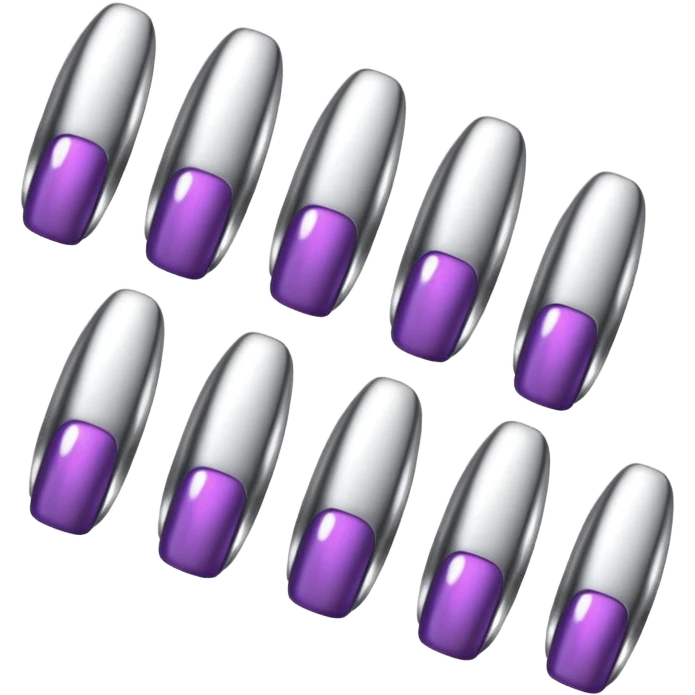 chrome acrylic nails emoji