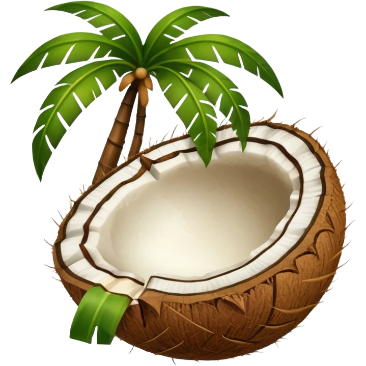 coconut with palm leaves emoji