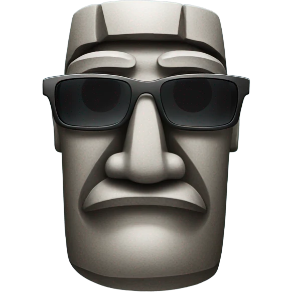 Easter island head with glasses emoji