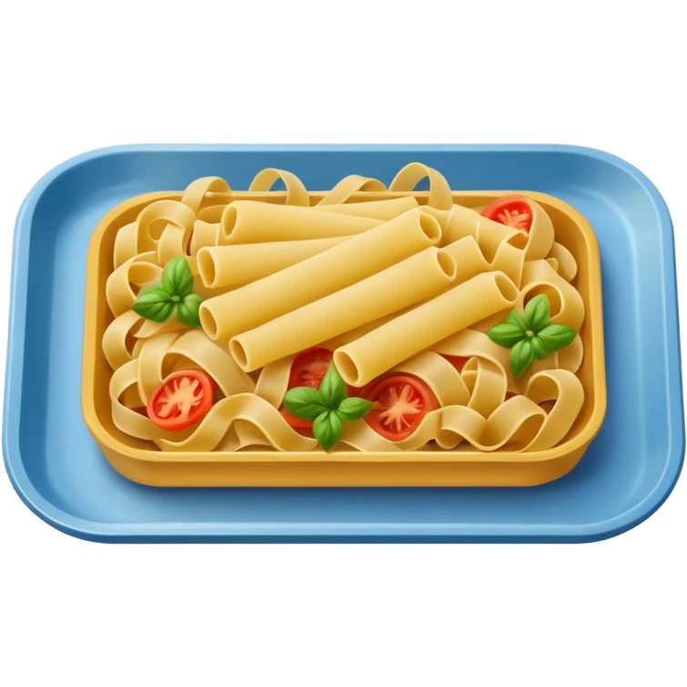 rectangle tray meal with  pasta emoji