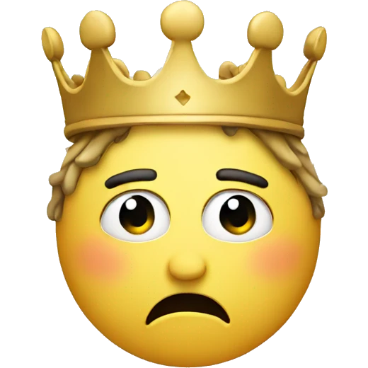 Sad face with a crown emoji
