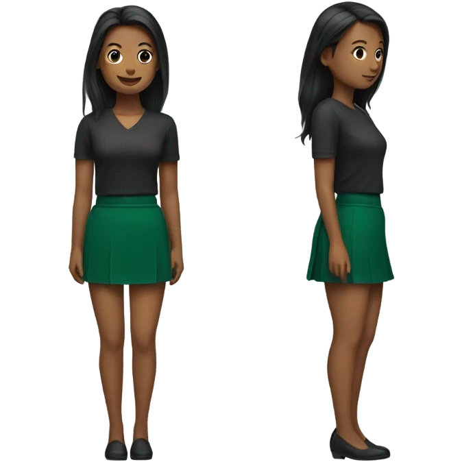Dark Green mini skirt isolated emoji