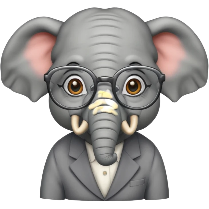 gözlüklü filler emoji