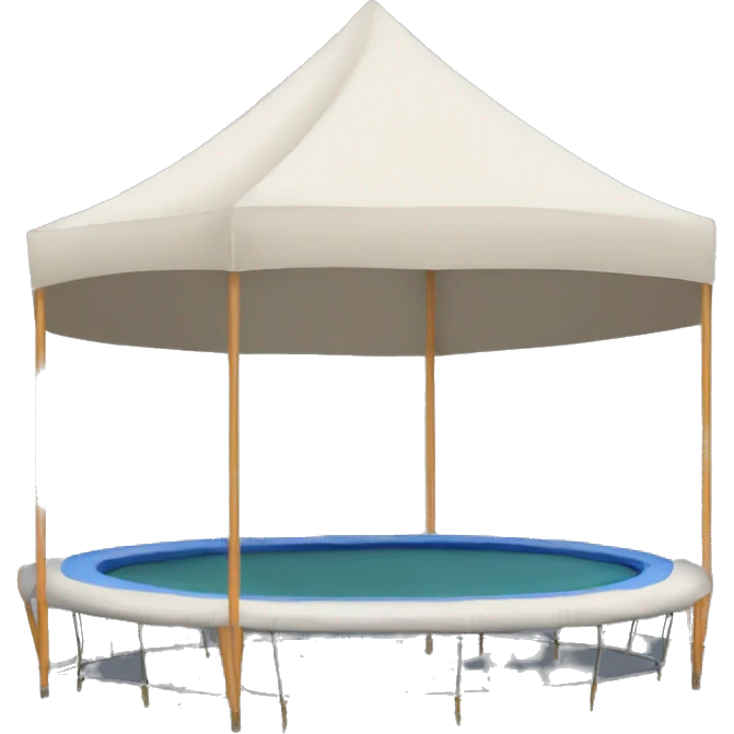 Trampoline with a tent and pillows emoji