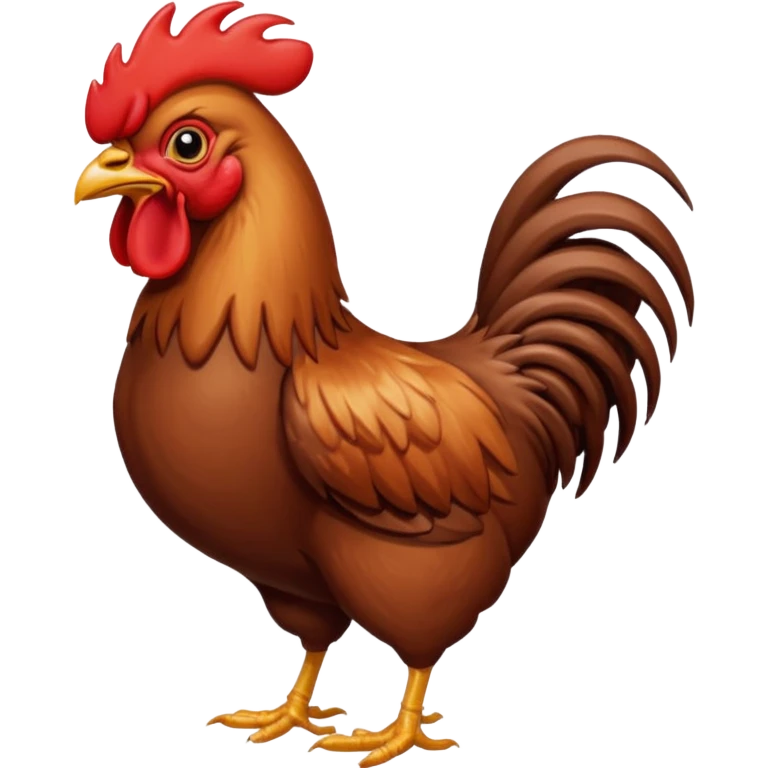 Rooster eating chocolate emoji