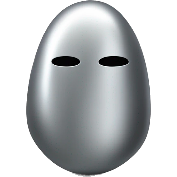 NO FACE, SINGLE, shiny silver acorn emoji