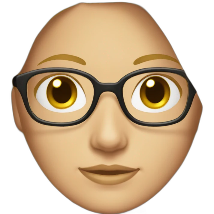 caucasian female, blonde hair, tied back, glasses emoji