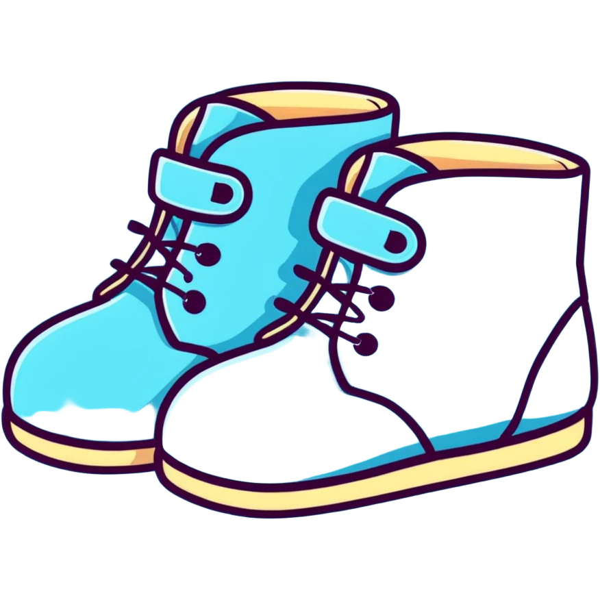 pastel blue baby boots emoji