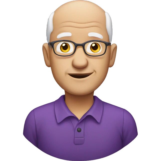 bald old man in purple shirt emoji
