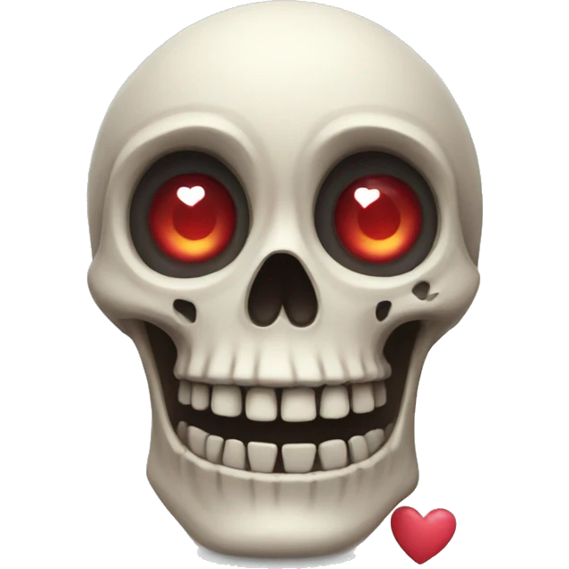 A skeleton with hearts for eyes emoji