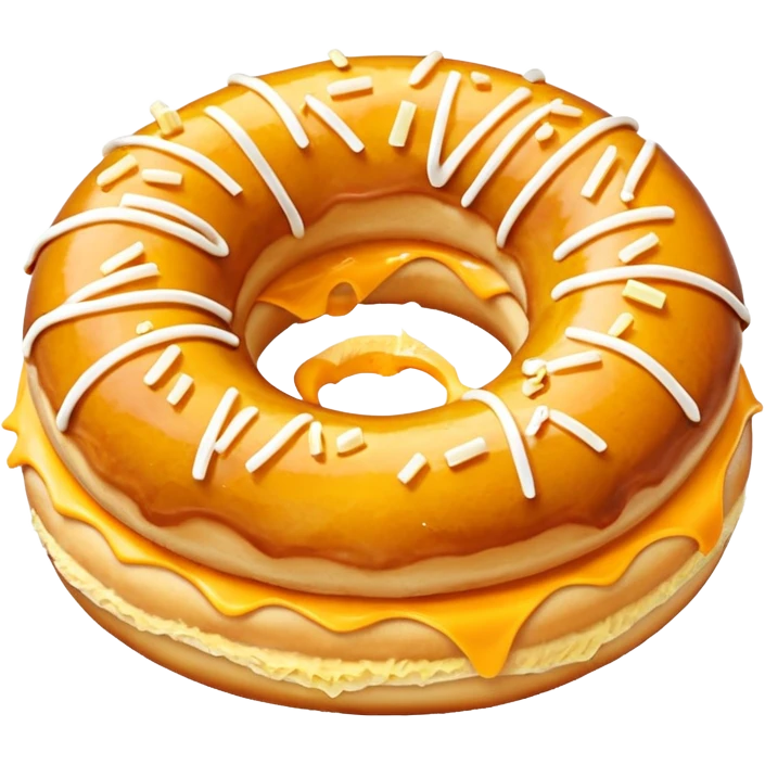 donut with shredded cheese topping covering the entire surface emoji