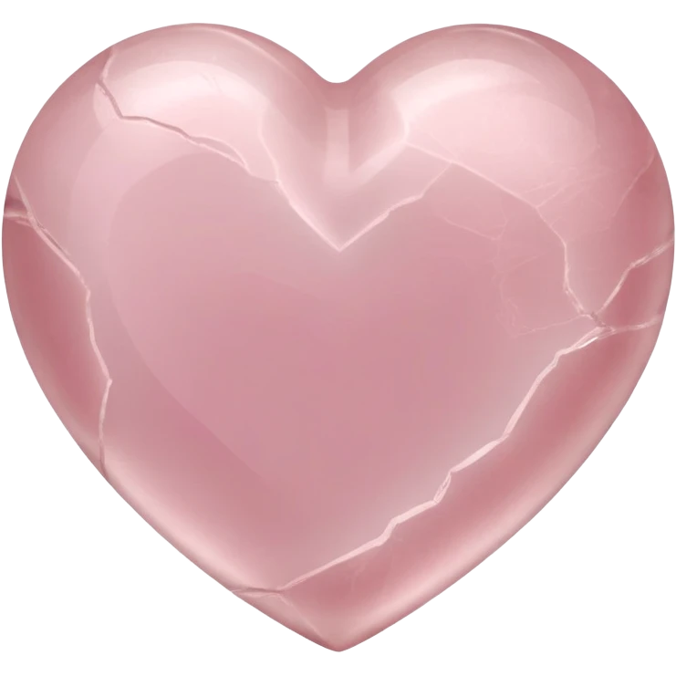 Carved rose quartz heart with rosy pink tone and smooth lustrous finish emoji