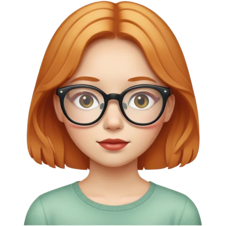 Strawberry blonde young girl with glasses emoji