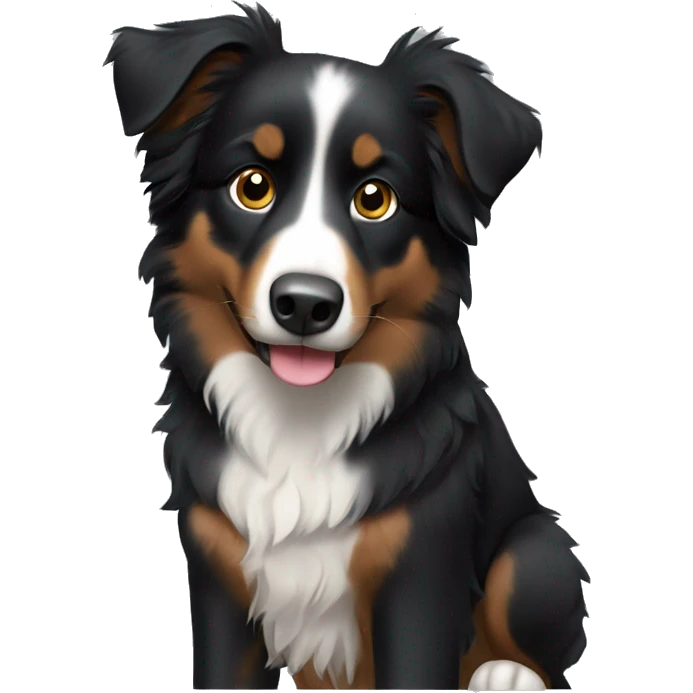 Small black australian shepherd dog emoji