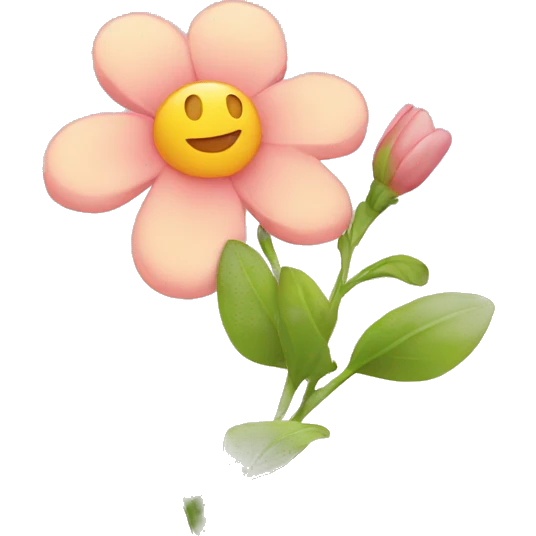 Hear with flower emoji