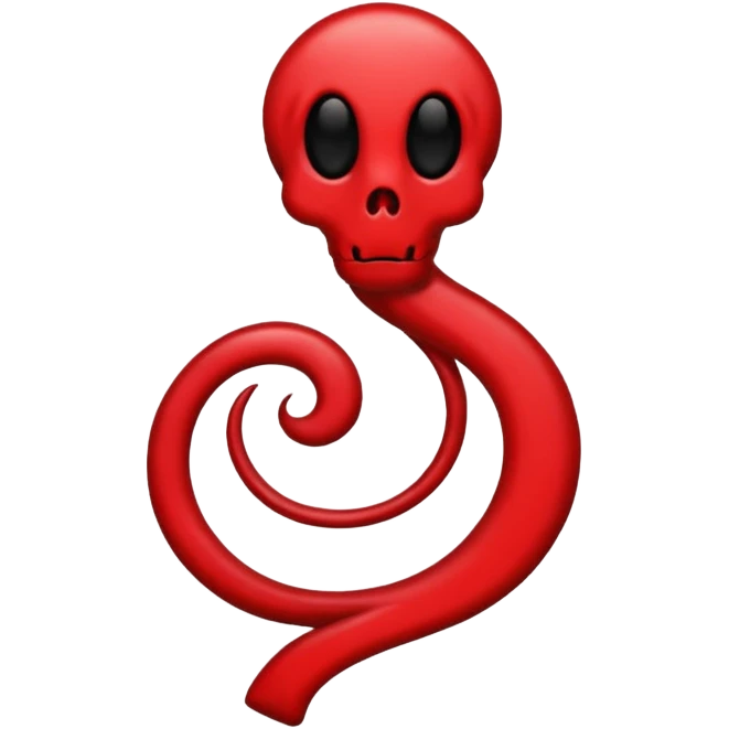 iOS sticker, dark mark, black shape, red dot, minimal emoji