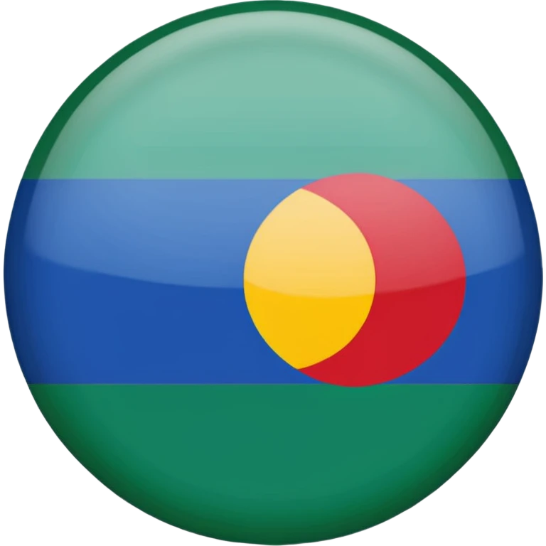 Цыганский флаг( зелено-синее полотно с красным кругом) emoji