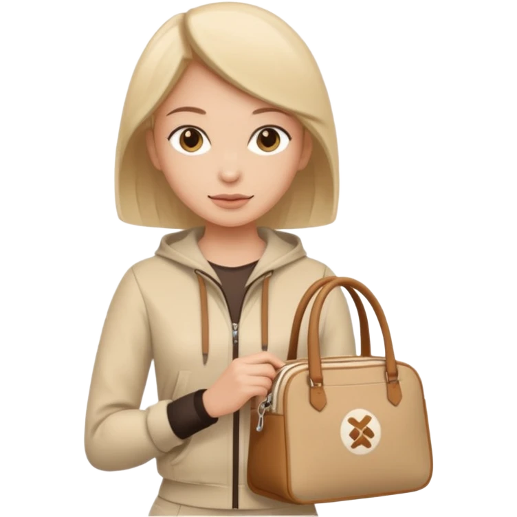 beige sport aesthetic woman bag emoji
