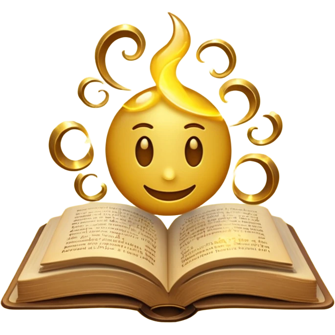 magic spell emoji with enchanted book and sparkles emoji