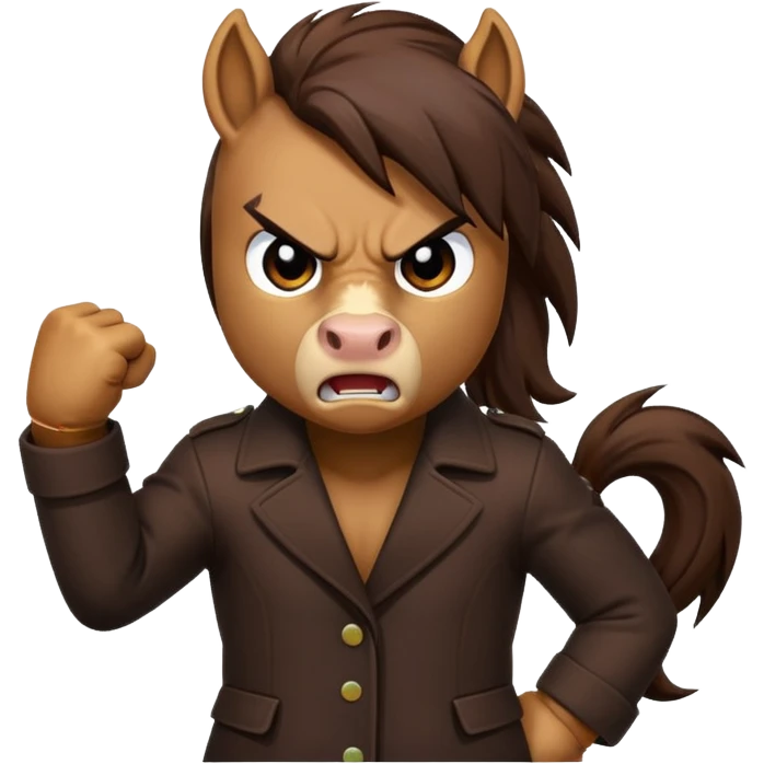 Angry Pony with the Anger Symbol emoji over it emoji