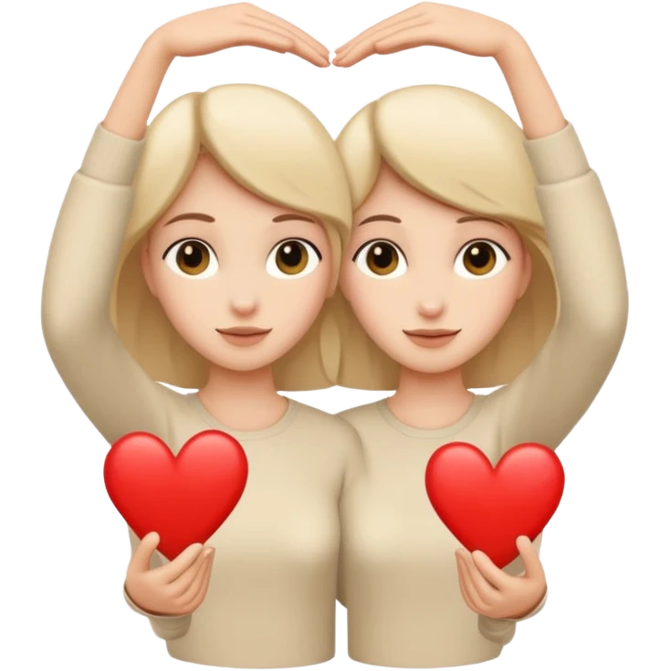 A pale beige gesture of love emoji