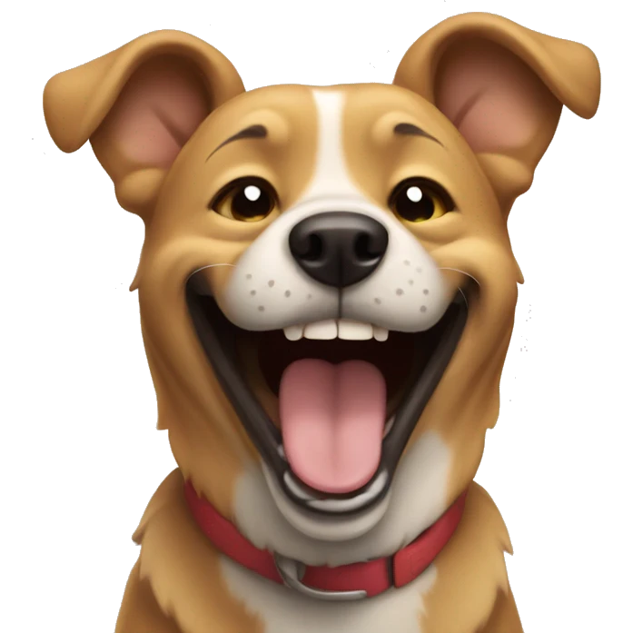 Dog laughing emoji