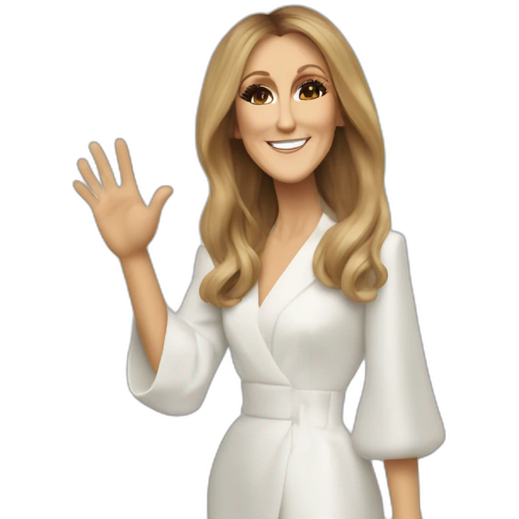 Céline Dion Saying hello emoji