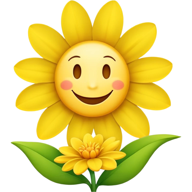 Spring flower with smile emoji