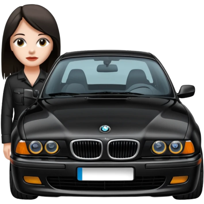 Girl and her bmw e38 emoji