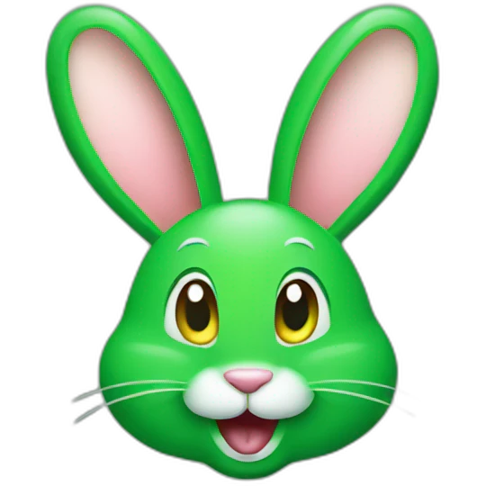 green rabbit winking emoji