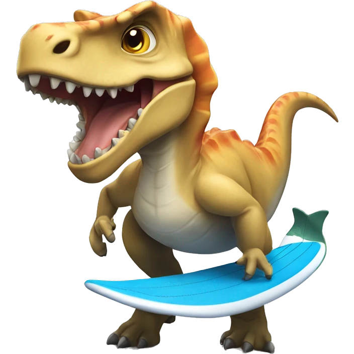 Dinosauro che fa surf emoji