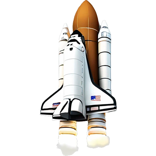 Space Shuttle blasting off transparent emoji