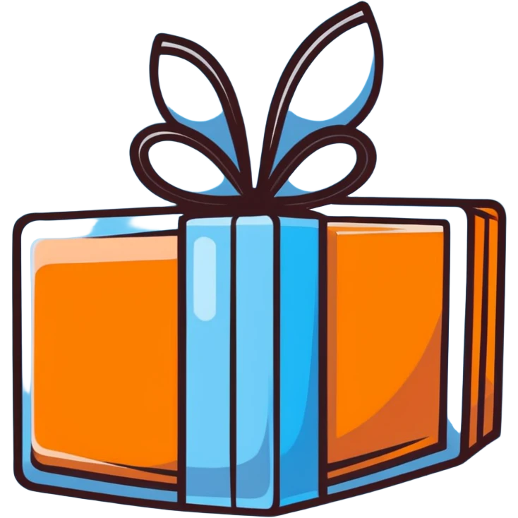 orange square with shine emoji