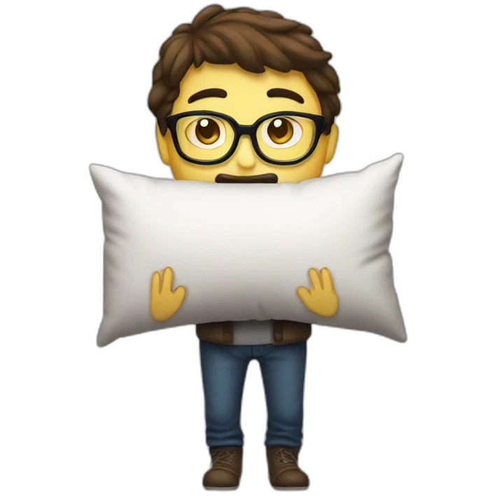nerd with body pillow emoji