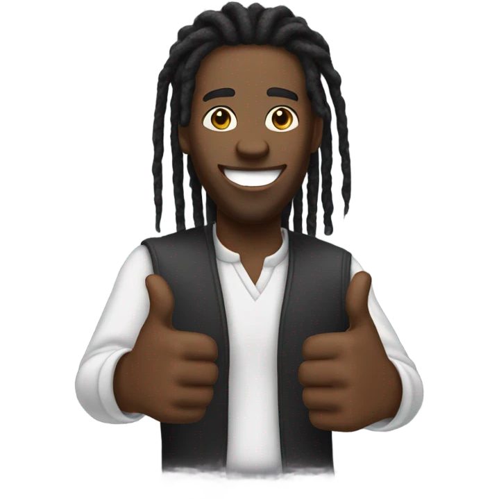 Black man dread locs thumbs up emoji