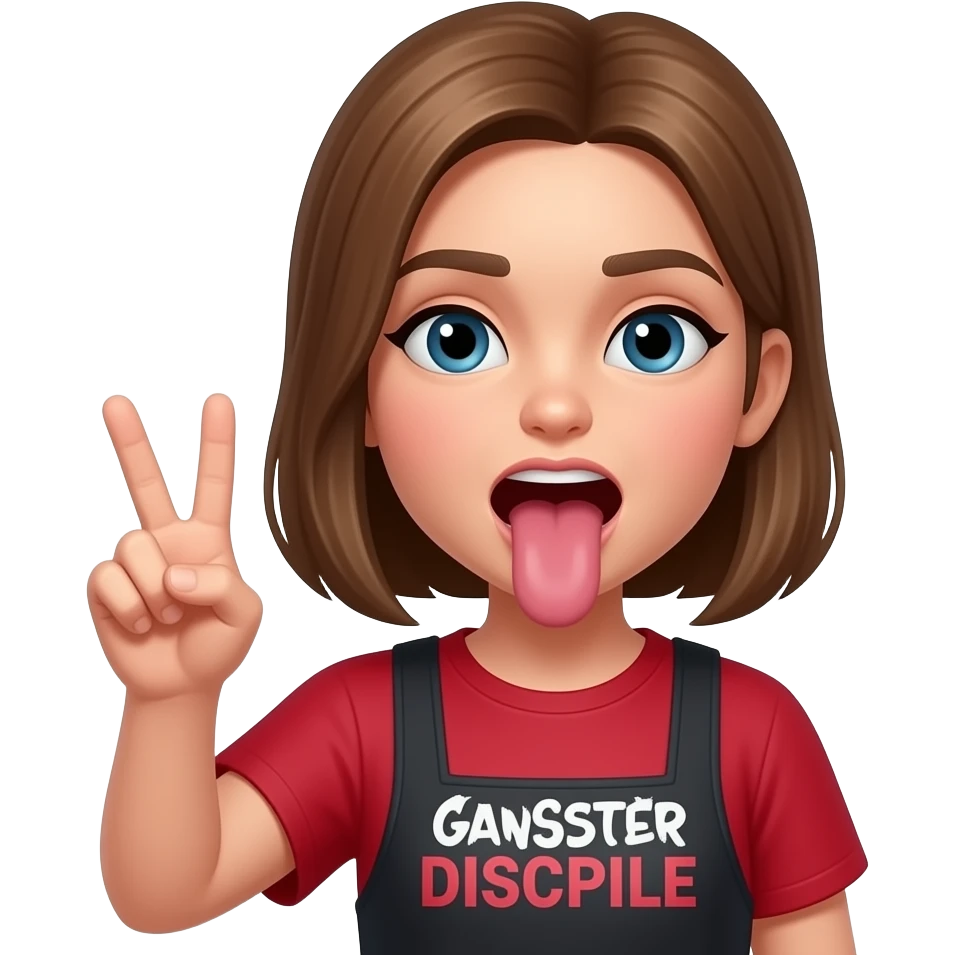 a light skin girl throwing up Gangster Disciple sign emoji
