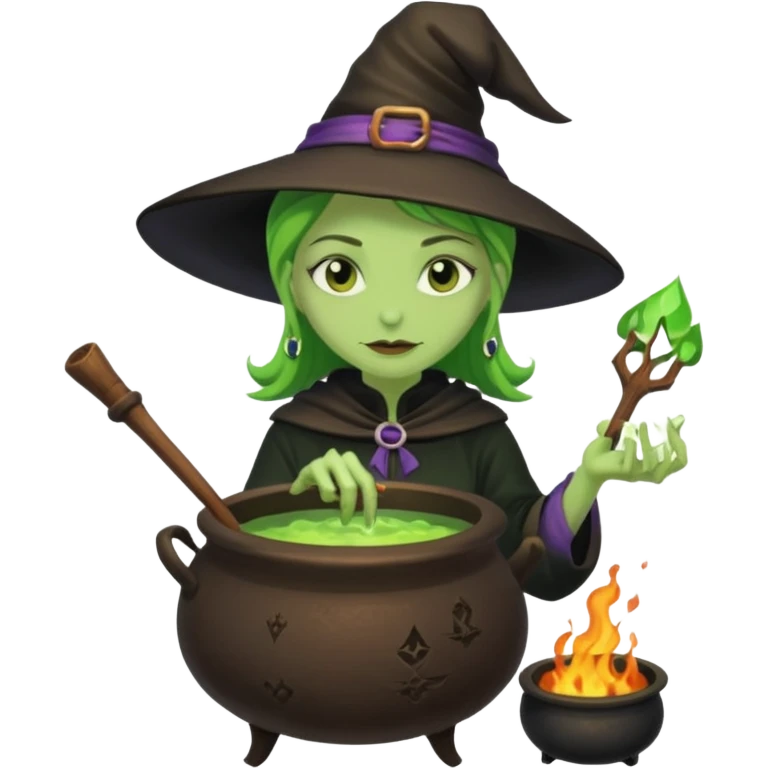 green witch cooking potion emoji