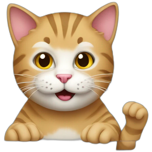 cat-tapping-the-keyboard-behind-a-laptop emoji