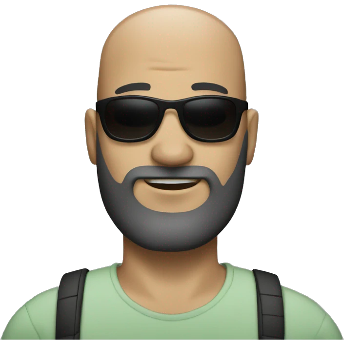 Bald man with beard and black sunglasses emoji