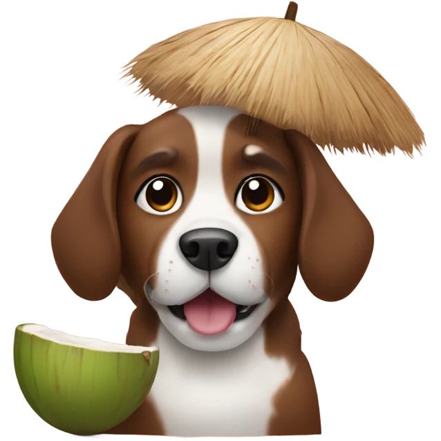 Dog with coconut  emoji