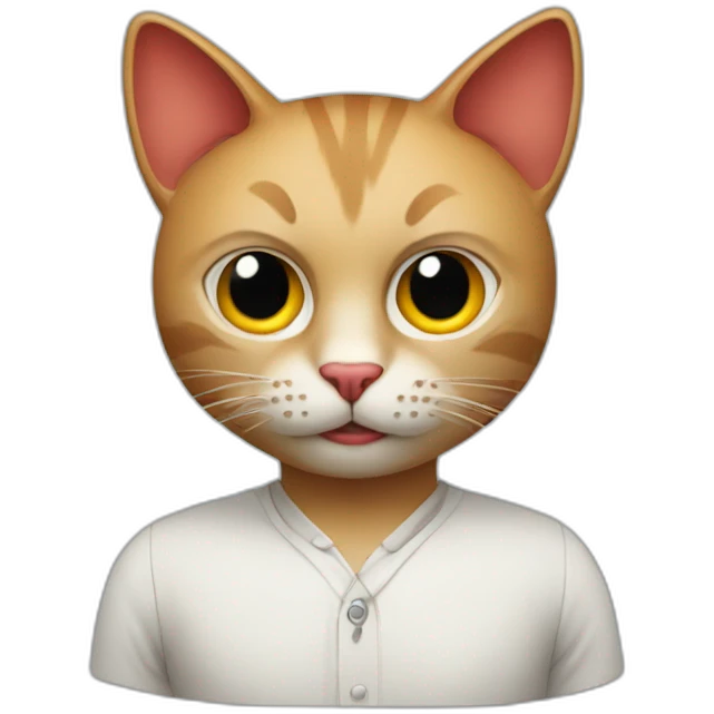 Cat programmer with devil face emoji