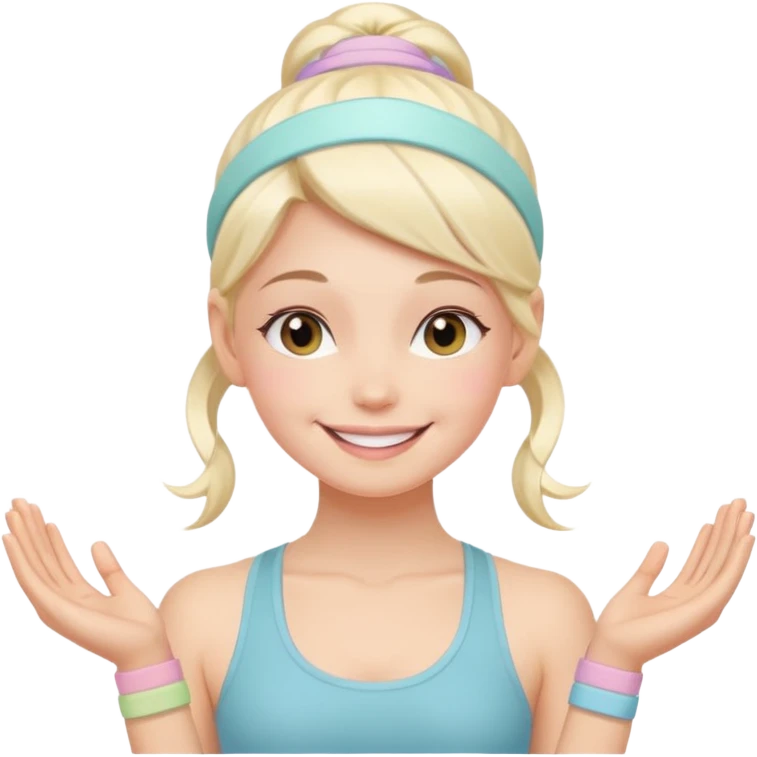 Yoga girl with pastel band emoji